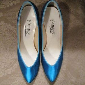 AQUA SATIN HEEL